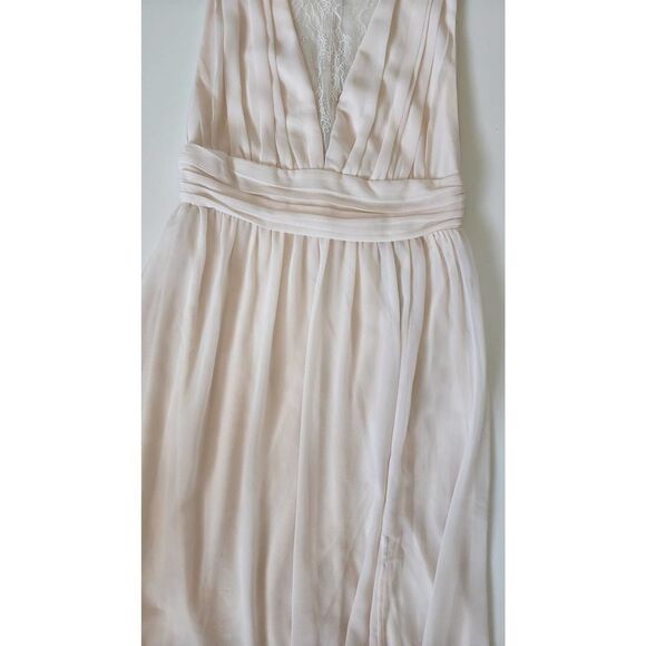 Lulus Dreamy Devotion Gardenia Lace Chiffon Beige Sleeveless Maxi Dress Small - Picture 5 of 12